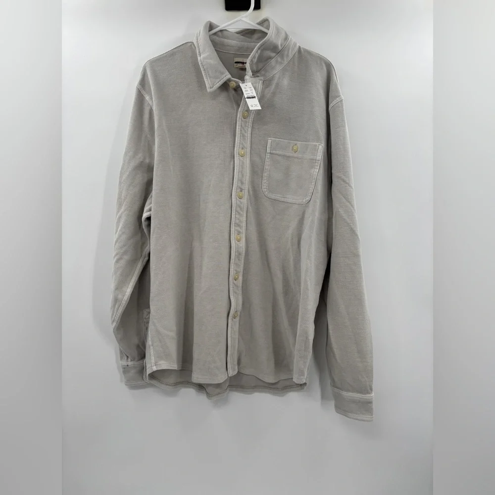 J.Crew Cotton waffle shirt in Stone